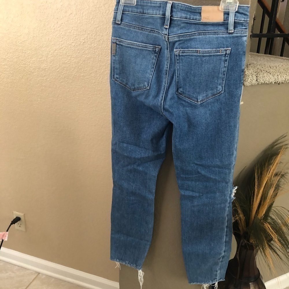 Paige Horton Crop Distressed Jeans Size 27 - Picture 3 of 4